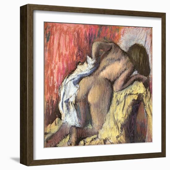 Woman Drying Herself, C.1890-95-Edgar Degas-Framed Giclee Print