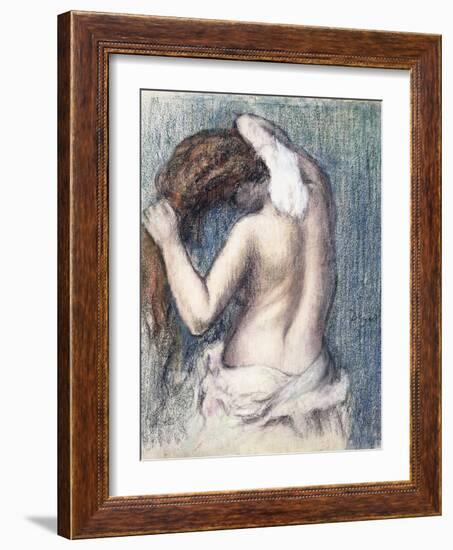 Woman Drying Herself (Femme s'essuyant). Ca. 1906-Edgar Degas-Framed Giclee Print