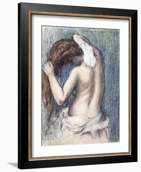 Woman Drying Herself (Femme s'essuyant). Ca. 1906-Edgar Degas-Framed Giclee Print