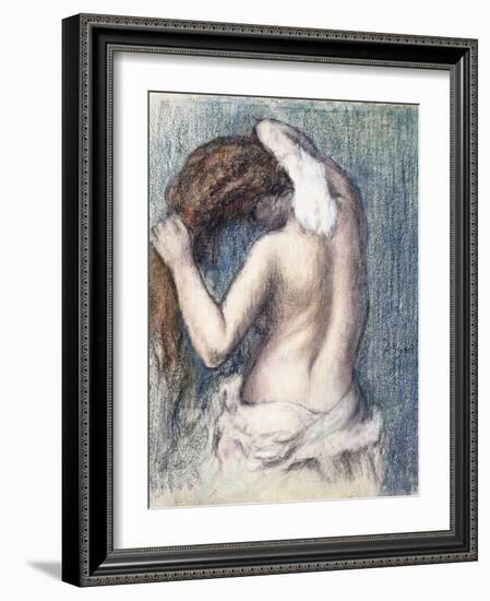 Woman Drying Herself (Femme s'essuyant). Ca. 1906-Edgar Degas-Framed Giclee Print