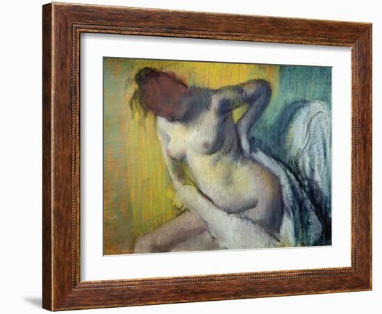 Woman Drying Herself-Edgar Degas-Framed Giclee Print