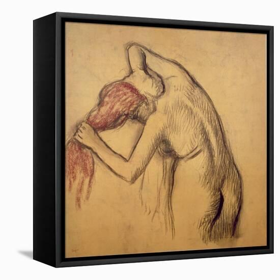 Woman Drying Herself-Edgar Degas-Framed Premier Image Canvas