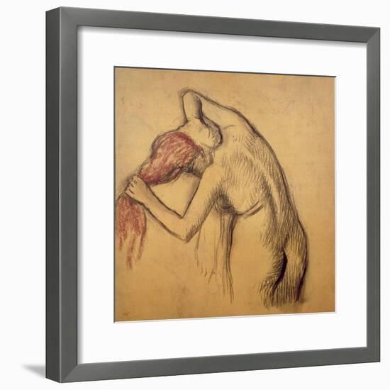 Woman Drying Herself-Edgar Degas-Framed Giclee Print