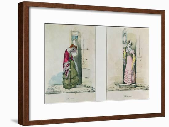 Woman Entering and Leaving an Abortion Clinic, Engraved by Godefroy Engelmann-Wattier-Framed Giclee Print