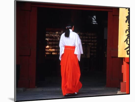 Woman Enters the Tsurugaoka Hachimangu Shrine, Kamakura, Japan-Nancy & Steve Ross-Mounted Photographic Print