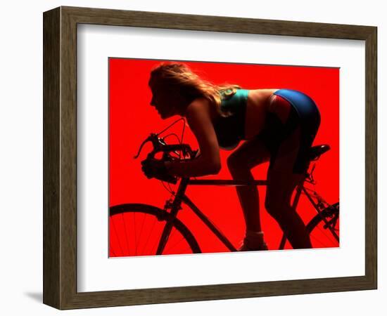 Woman Exercising on Bike-Bill Bachmann-Framed Photographic Print