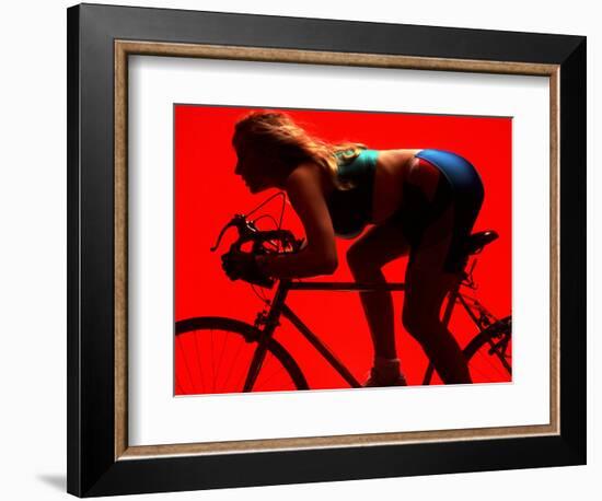 Woman Exercising on Bike-Bill Bachmann-Framed Photographic Print