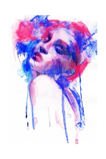 Woman Face Hand Painted Fashion Illustration Art Print Anna