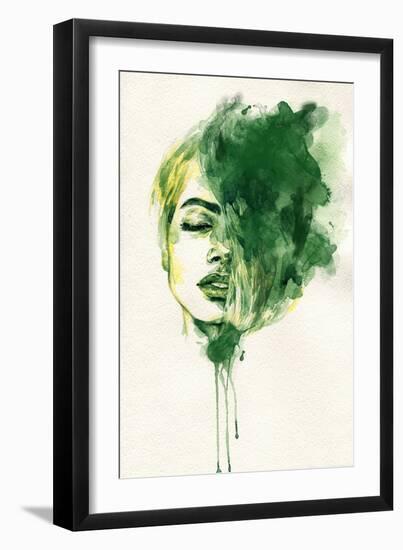 Woman Face. Hand Painted Fashion Illustration-Anna Ismagilova-Framed Art Print