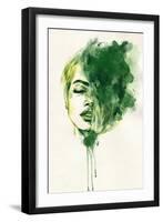 Woman Face. Hand Painted Fashion Illustration-Anna Ismagilova-Framed Art Print