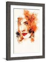 Woman Face. Hand Painted Fashion Illustration-Anna Ismagilova-Framed Art Print