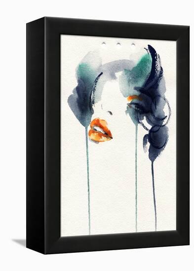 Woman Face. Hand Painted Fashion Illustration-Anna Ismagilova-Framed Stretched Canvas