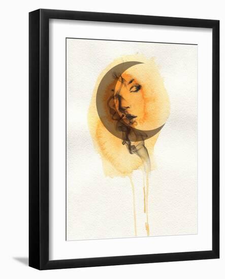 Woman Face. Hand Painted Fashion Illustration-Anna Ismagilova-Framed Art Print