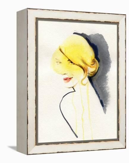 Woman Face. Hand Painted Fashion Illustration-Anna Ismagilova-Framed Stretched Canvas