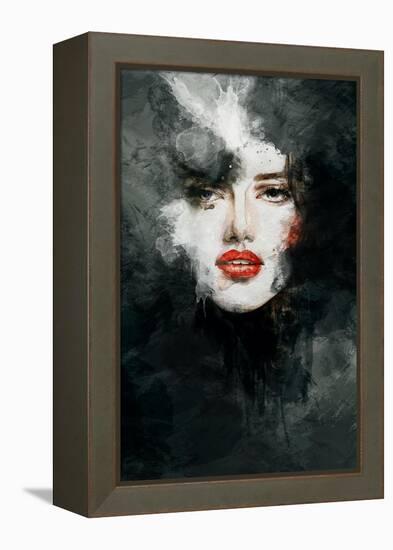 Woman Face. Hand Painted Fashion Illustration-Anna Ismagilova-Framed Stretched Canvas