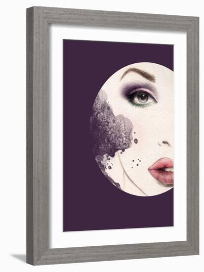 Woman Face. Hand Painted Fashion Illustration-Anna Ismagilova-Framed Art Print