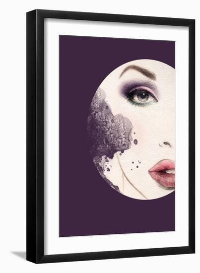 Woman Face. Hand Painted Fashion Illustration-Anna Ismagilova-Framed Art Print