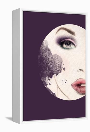 Woman Face. Hand Painted Fashion Illustration-Anna Ismagilova-Framed Stretched Canvas