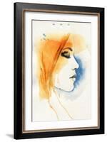 Woman Face. Hand Painted Fashion Illustration-Anna Ismagilova-Framed Art Print