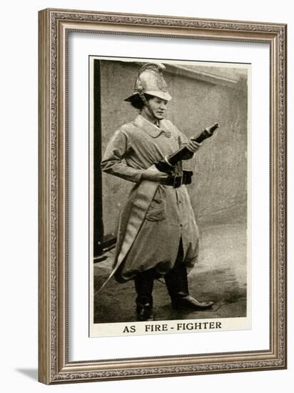 Woman Firefighter During WWI-null-Framed Art Print