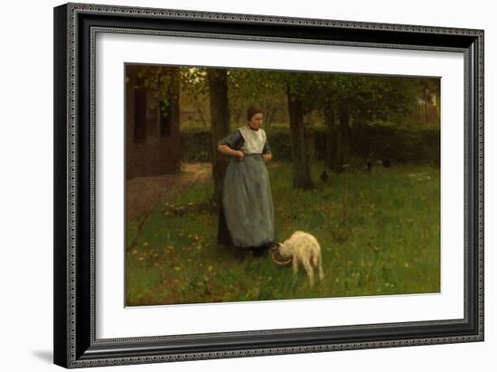 Woman from Laren with Lamb, 1885-Anton Mauve-Framed Giclee Print