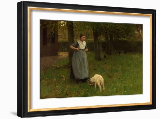 Woman from Laren with Lamb, 1885-Anton Mauve-Framed Giclee Print