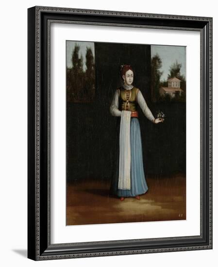 Woman from the Albanian Coast-Jean Baptiste Vanmour-Framed Art Print