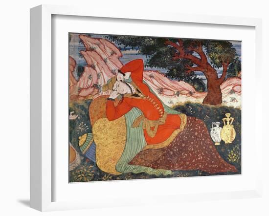 Woman from the Court of Shah Abbas I, 1585-1627-Persian School-Framed Giclee Print