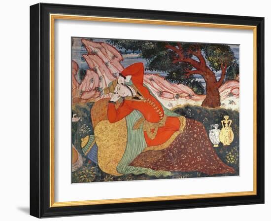 Woman from the Court of Shah Abbas I, 1585-1627-Persian School-Framed Giclee Print