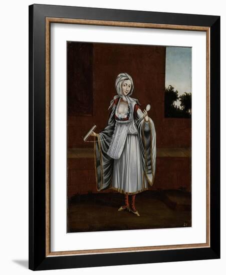 Woman from the Island of Kithnos (Thermia)-Jean Baptiste Vanmour-Framed Art Print