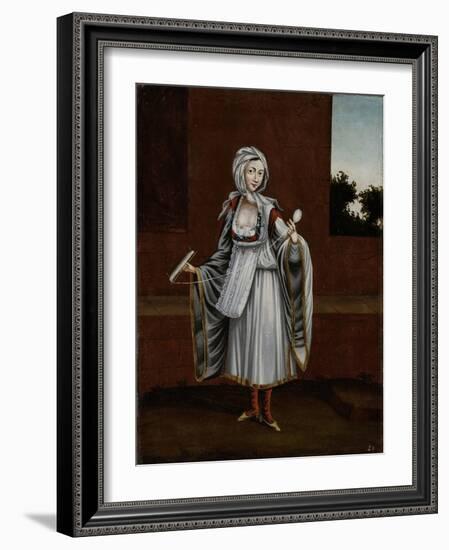 Woman from the Island of Kithnos (Thermia)-Jean Baptiste Vanmour-Framed Art Print