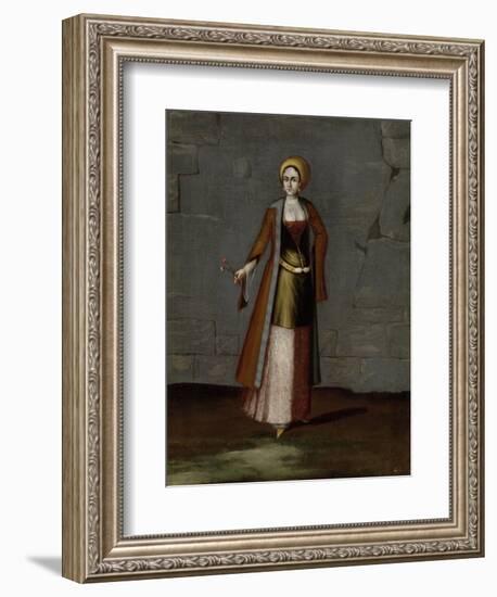 Woman from the Island of Tinos-Jean Baptiste Vanmour-Framed Art Print