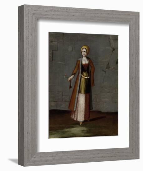 Woman from the Island of Tinos-Jean Baptiste Vanmour-Framed Art Print