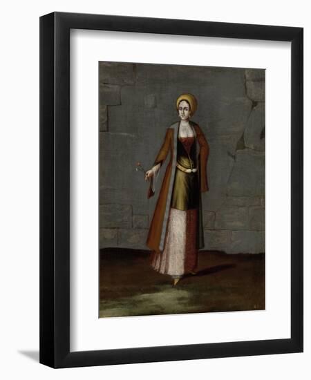 Woman from the Island of Tinos-Jean Baptiste Vanmour-Framed Art Print