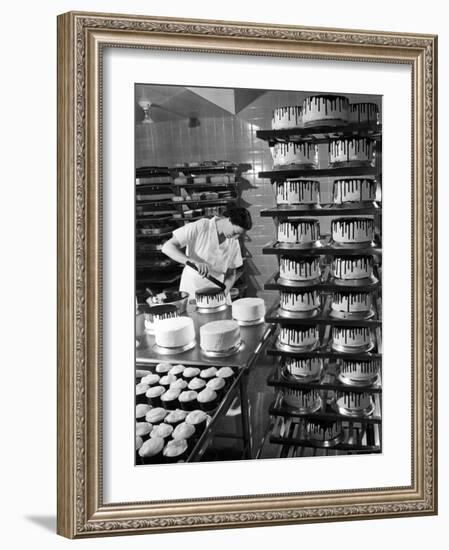 Woman Frosting Cakes at Schrafft's in Rockefeller Center-Cornell Capa-Framed Photographic Print