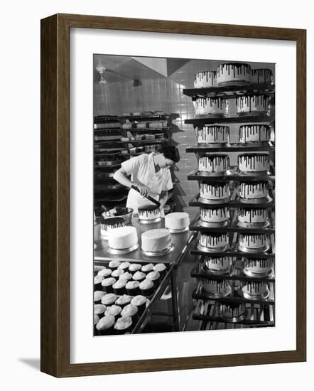 Woman Frosting Cakes at Schrafft's in Rockefeller Center-Cornell Capa-Framed Photographic Print