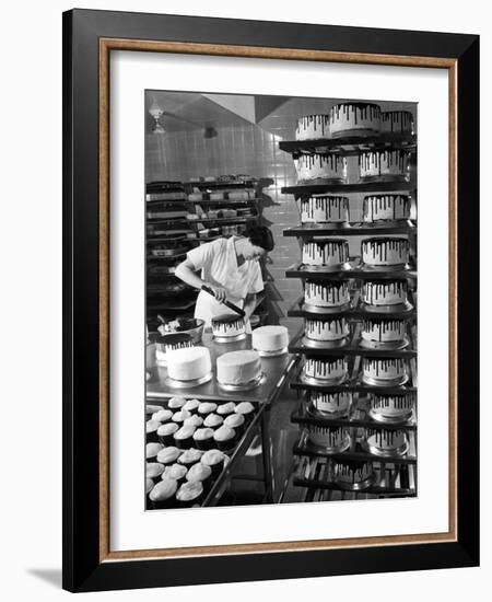 Woman Frosting Cakes at Schrafft's in Rockefeller Center-Cornell Capa-Framed Photographic Print