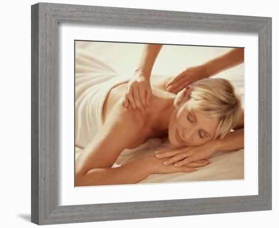 Woman Getting a Back Massage-null-Framed Photographic Print