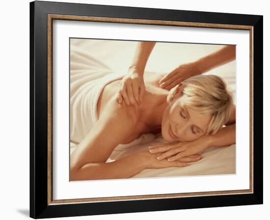 Woman Getting a Back Massage-null-Framed Photographic Print