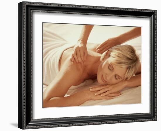 Woman Getting a Back Massage-null-Framed Photographic Print