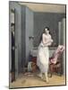 Woman Getting Out of Her Bath, C.1825 (Colour Litho)-French-Mounted Giclee Print