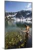 Woman Goes For Swim In Mirror Lake In Eagle Cap Wilderness Of The Wallowa Mts In Northeast Oregon-Ben Herndon-Mounted Photographic Print