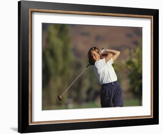 Woman Golfer in Action-Chris Trotman-Framed Photographic Print