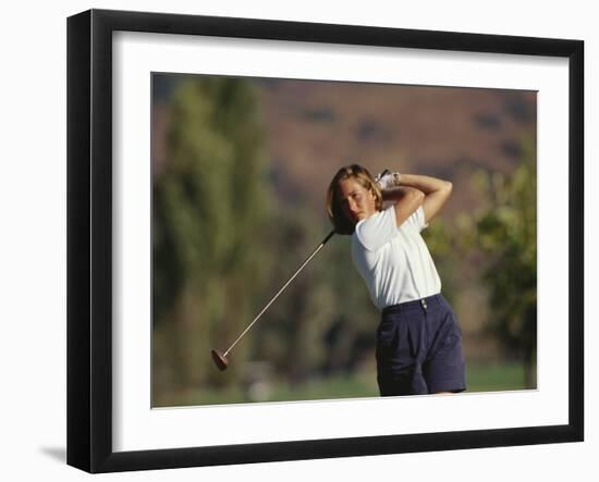 Woman Golfer in Action-Chris Trotman-Framed Photographic Print