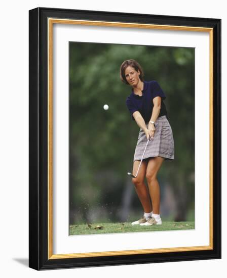 Woman Golfer in Action-Chris Trotman-Framed Photographic Print