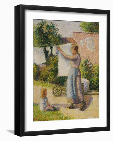 Woman Hanging Her Laundry, 1887-Camille Pissarro-Framed Giclee Print