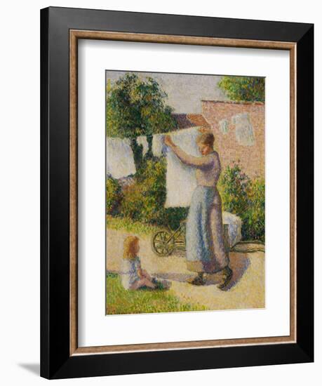 Woman Hanging Her Laundry, 1887-Camille Pissarro-Framed Giclee Print