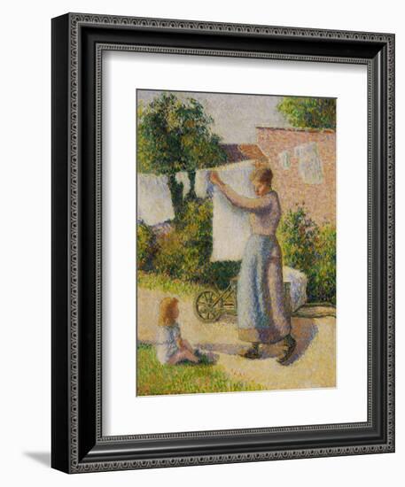 Woman Hanging Her Laundry, 1887-Camille Pissarro-Framed Giclee Print