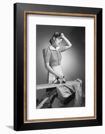 Woman Hard at Work Ironing-Philip Gendreau-Framed Photographic Print