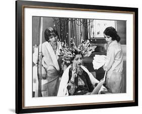 Woman Having Hair Done in Salon-null-Framed Photo